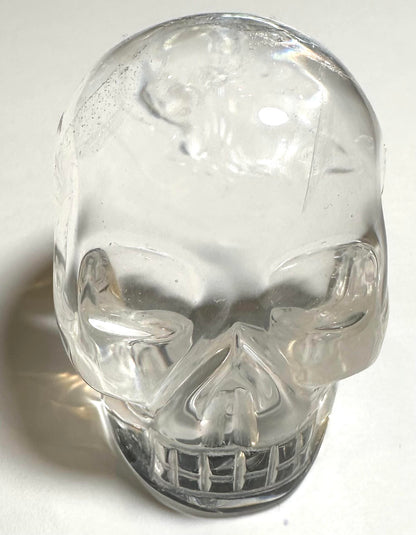Master Carved Lemurian Quartz Crystal Skull with Rainbows and Phantoms by Vanderlei Barreto 1 1/2" x 2" x 1 3/4" #NC7935