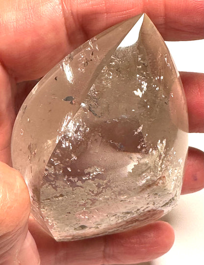 Master Carved White Lodolite Quartz Flame 3 Inches Tall #NC7948