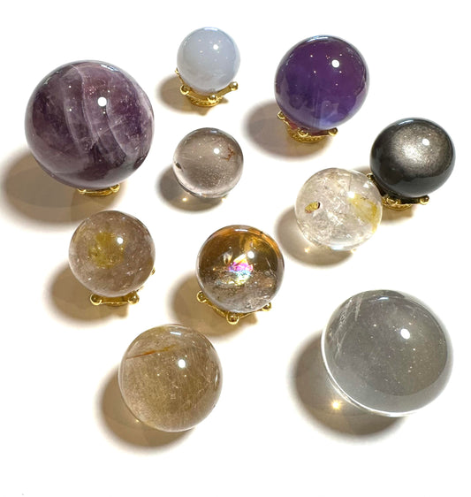 Wholesale Mini Sphere Lot – 10 Piece Collection – Rare Crystal Mix – WHOLE07