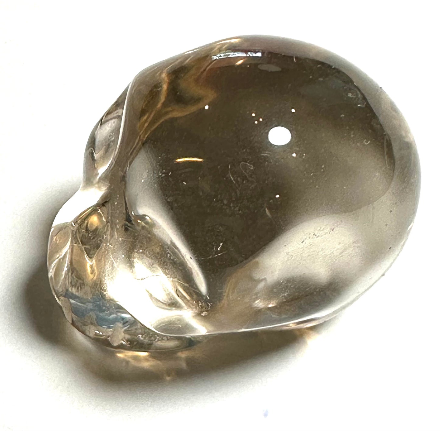 Tiny Light Smoky Quartz Crystal Skull Master Carved by Vanderlie Barreto 3/4 x 1 x 7/8 Inch #NC7940