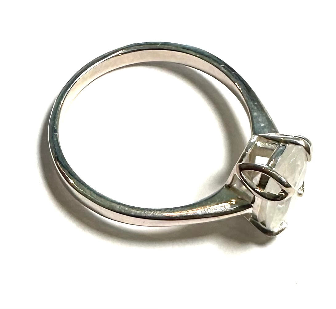 Oval Faceted Moonstone Sterling Silver Ring – Sizes 7, 8, 9, 10 – SP7721