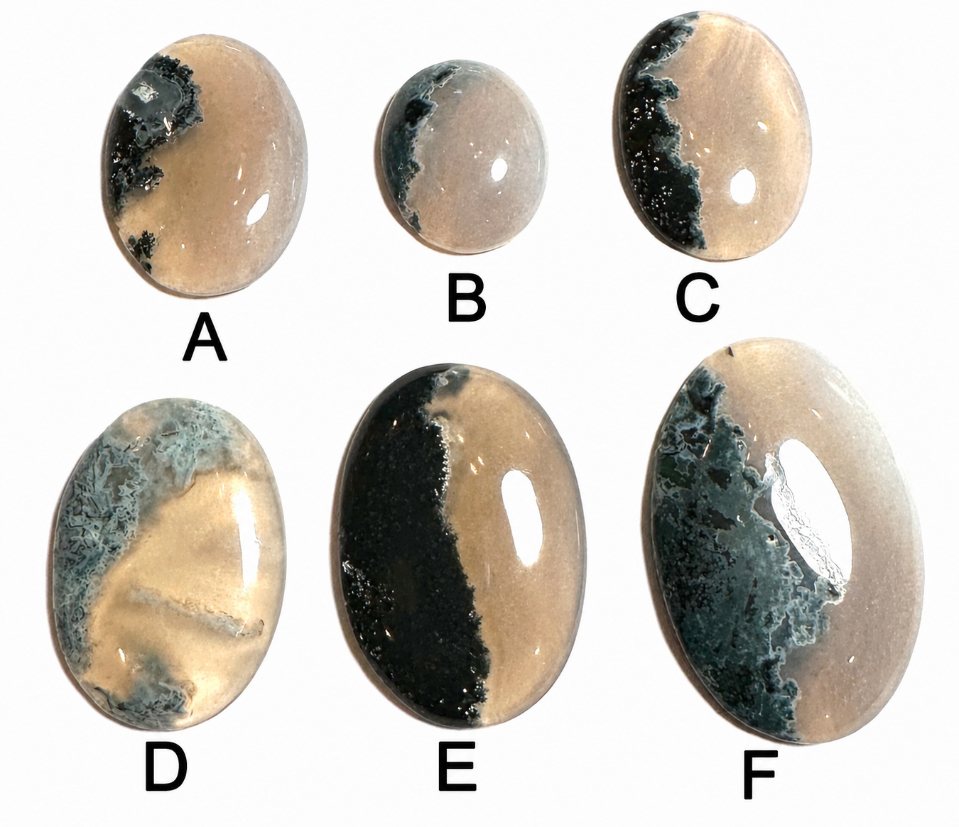 Moss Agate Oval Cabochons – SP7832A-F