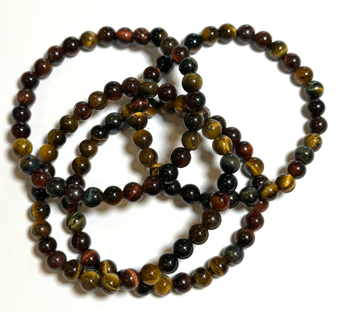 Multicolor Tiger Eye Mala Bracelet 6 mm #MALA21