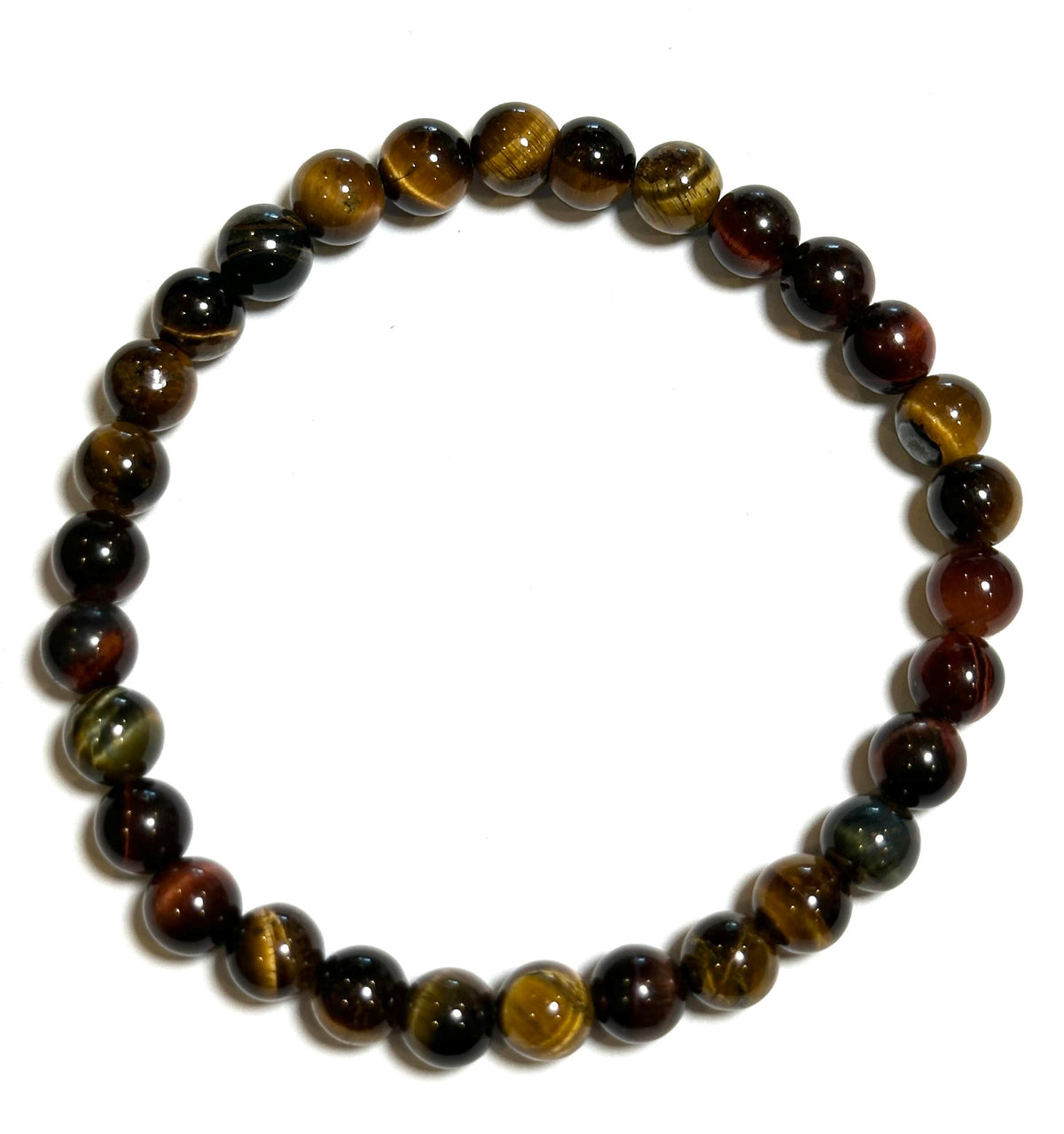 Multicolor Tiger Eye Mala Bracelet 6 mm #MALA21