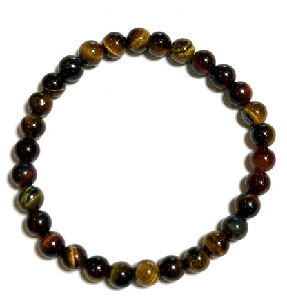 Multicolor Tiger Eye Mala Bracelet 6 mm #MALA21