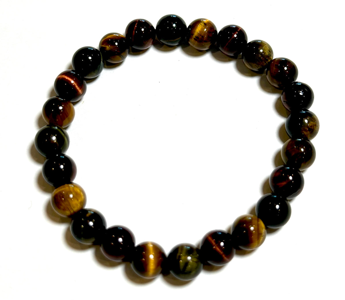 Multicolor Tiger Eye Mala Bracelet 8 mm #MALA22