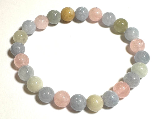 Natural Morganite 8mm Mala Bracelet #Mala03