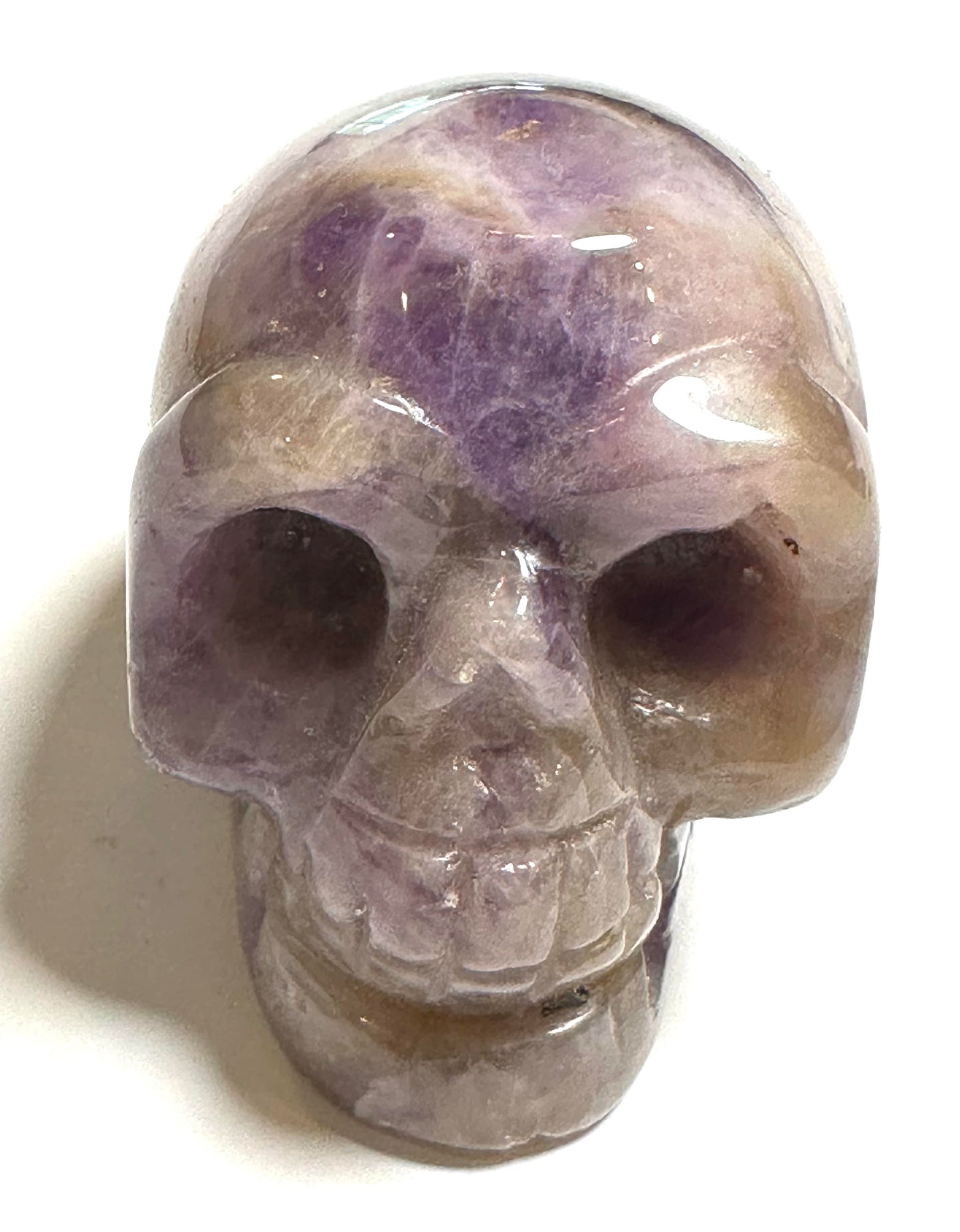 Natural Amethyst Crystal Skull Carving 1 1/4 Inches x 2 Inches x 1 1/2 Inches Tall #NC7938