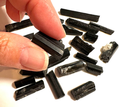Natural Black Tourmaline Protection Crystal Set – 3 Piece Intuitive Pick #NC7960