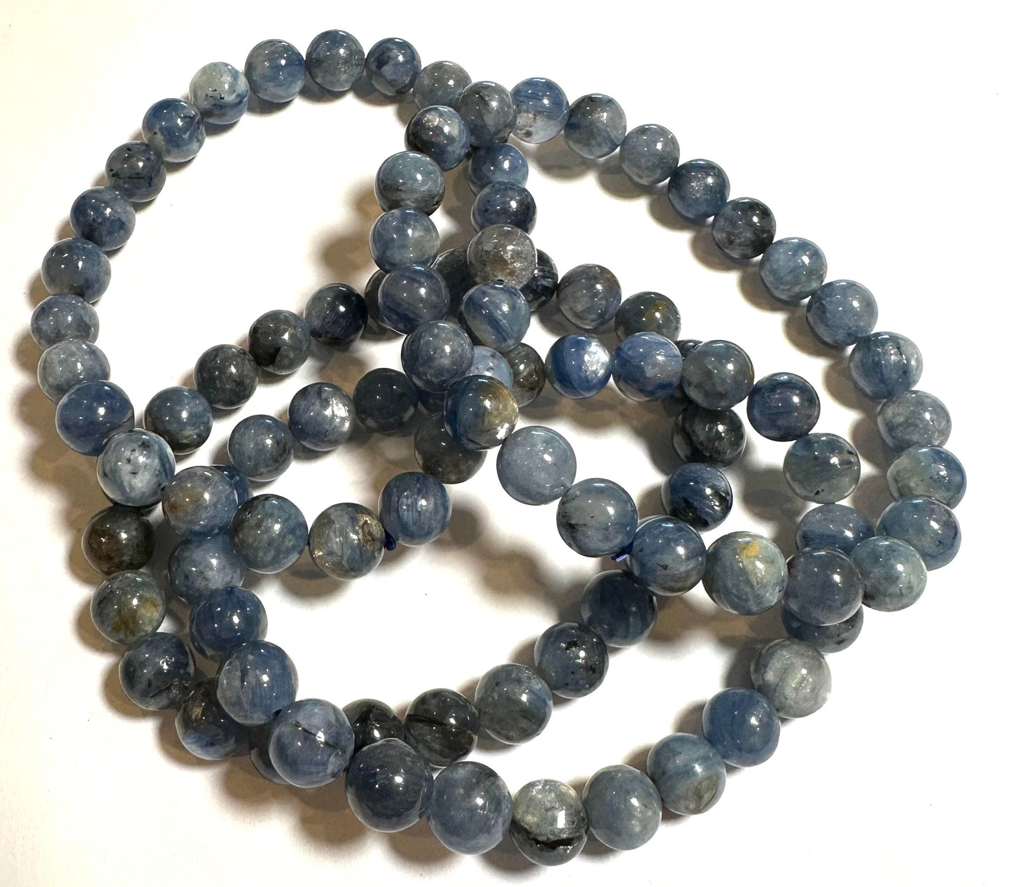 Blue Kyanite 8.5–9 mm Mala Bracelet #MALA05