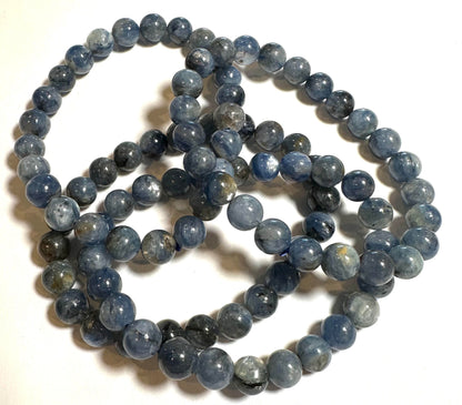 Blue Kyanite 8.5–9 mm Mala Bracelet #MALA05