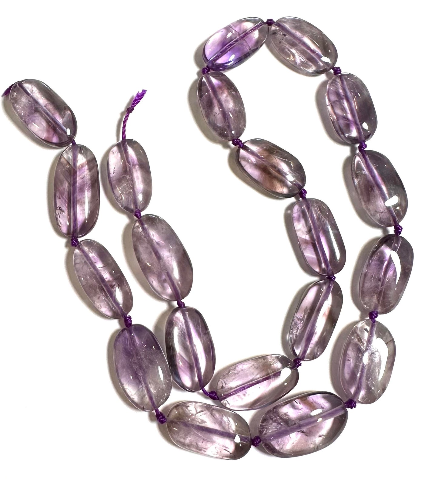Natural Phantom Amethyst Oval Beads Brazil 18 x 10mm #SP7927