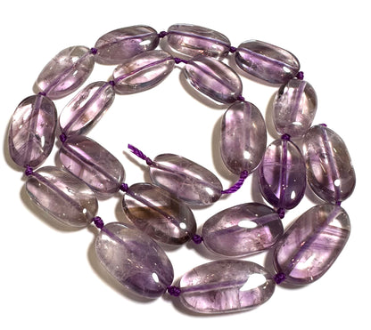 Natural Phantom Amethyst Oval Beads Brazil 18 x 10mm #SP7927