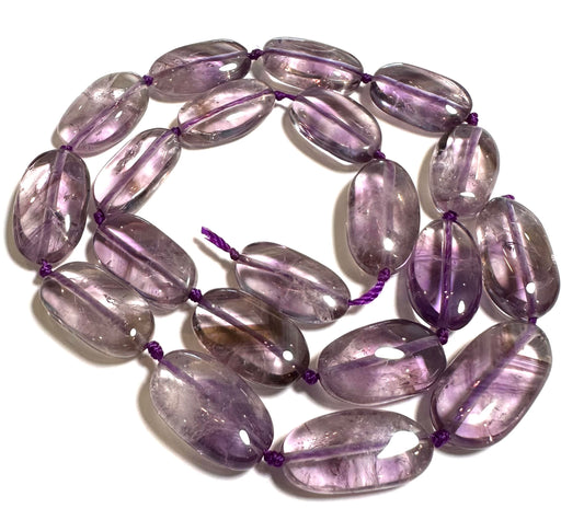 Natural Phantom Amethyst Oval Beads Brazil 18 x 10mm #SP7927