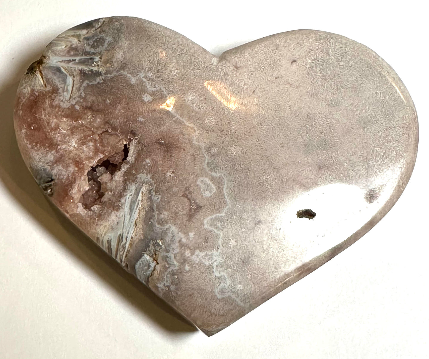 Brazilian Pink Amethyst Heart 3½" x 2½" #NC7956