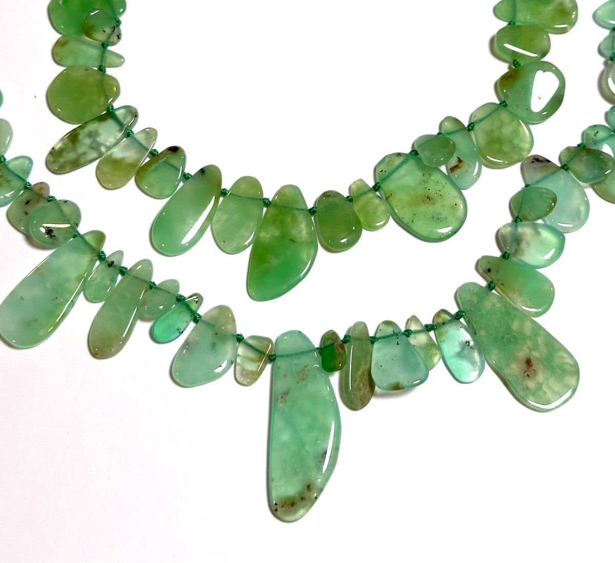Natural Chrysoprase Freeform Teardrop Slab Beads 10 to 35mm #SP7930