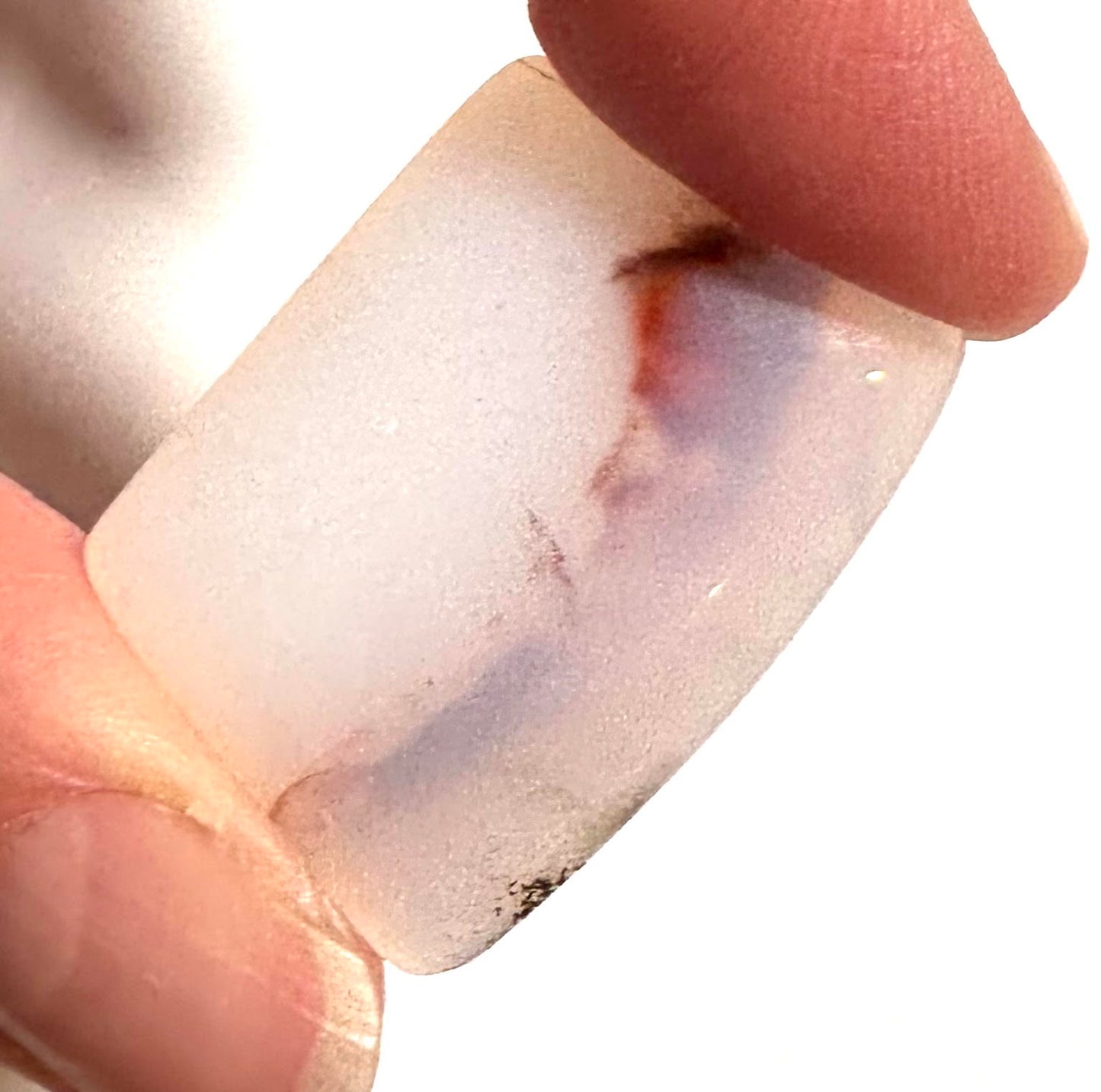 Blue Chalcedony with Red Dendrite Freeform Cabochon – 22 x 32 x 5mm – #CAB5