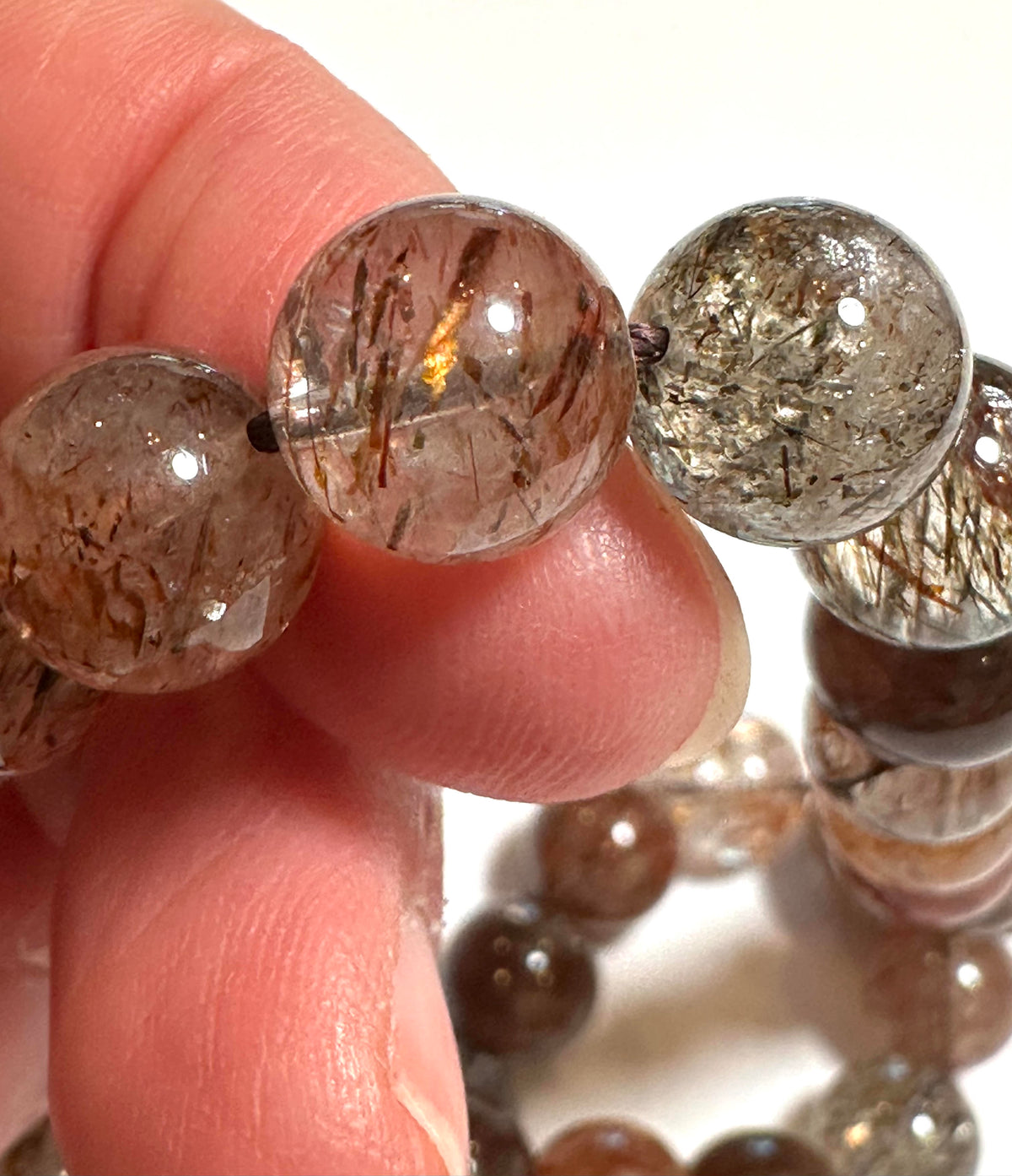 AAA Red Rutilated Quartz Beads from Brazil | 10mm Natural Rutile Quartz Gemstone Strand | SP7936