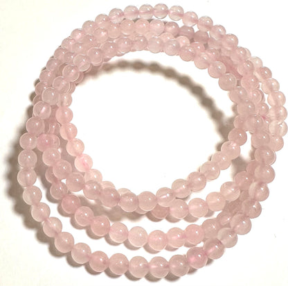 Natural Rose Quartz 4mm Mala Bracelet #Mala06