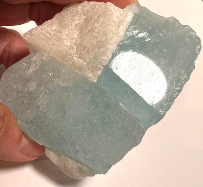Raw Aquamarine Crystal with Feldspar Shigar Valley Pakistan #NC7960