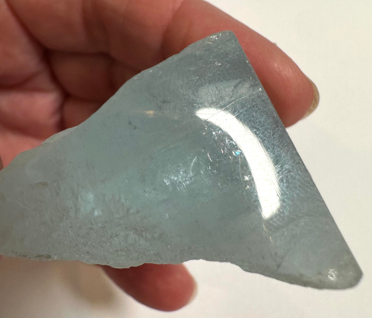 Raw Aquamarine Crystal with Rainbow Brazil #NC7963