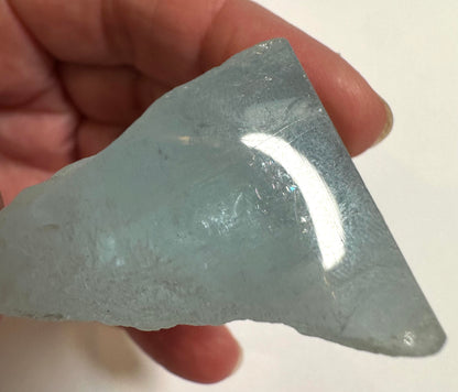 Raw Aquamarine Crystal with Rainbow Brazil #NC7963