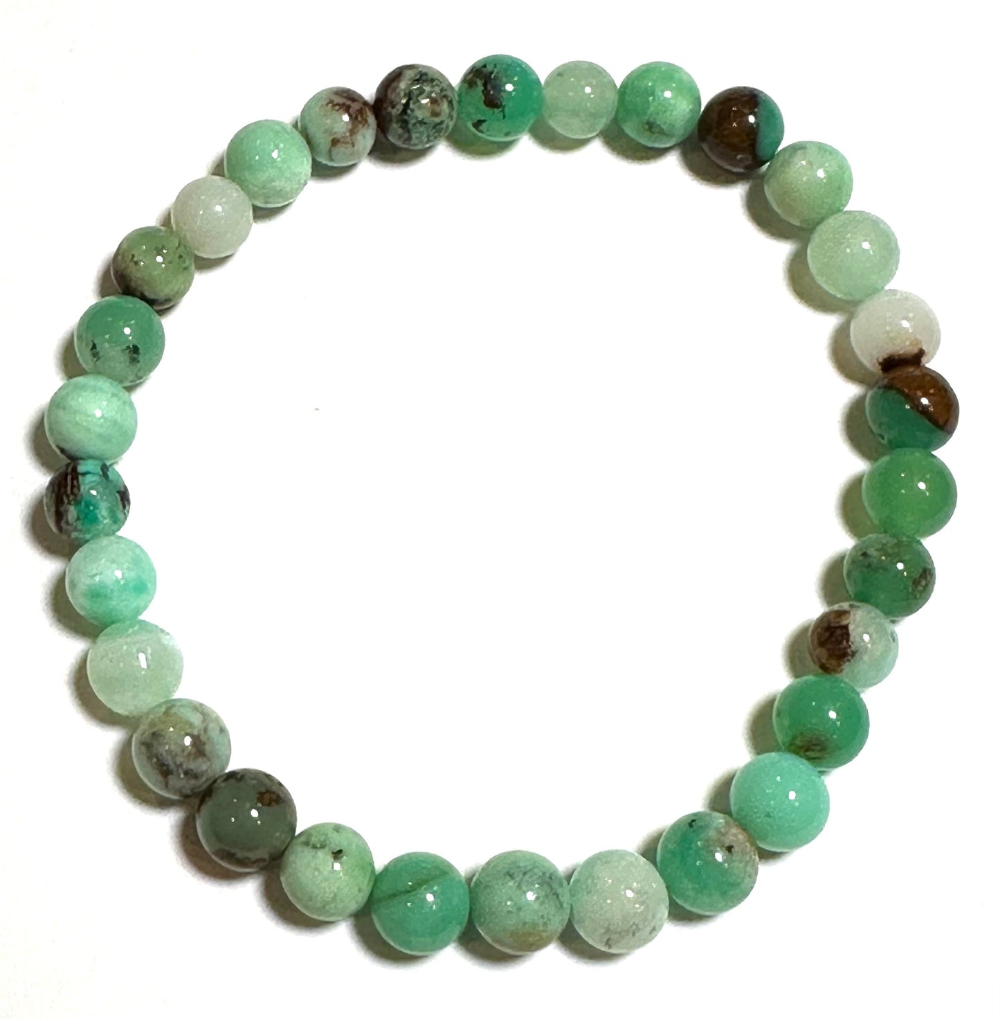 8mm Natural Chrysoprase Mala Bead Bracelet #MALA15