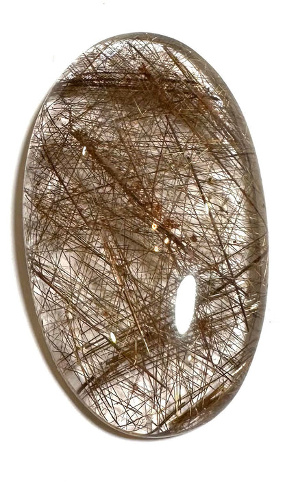 High Quality Natural Golden Rutile Quartz Cabochon from Brazil 31 × 54 mm #CAB7939