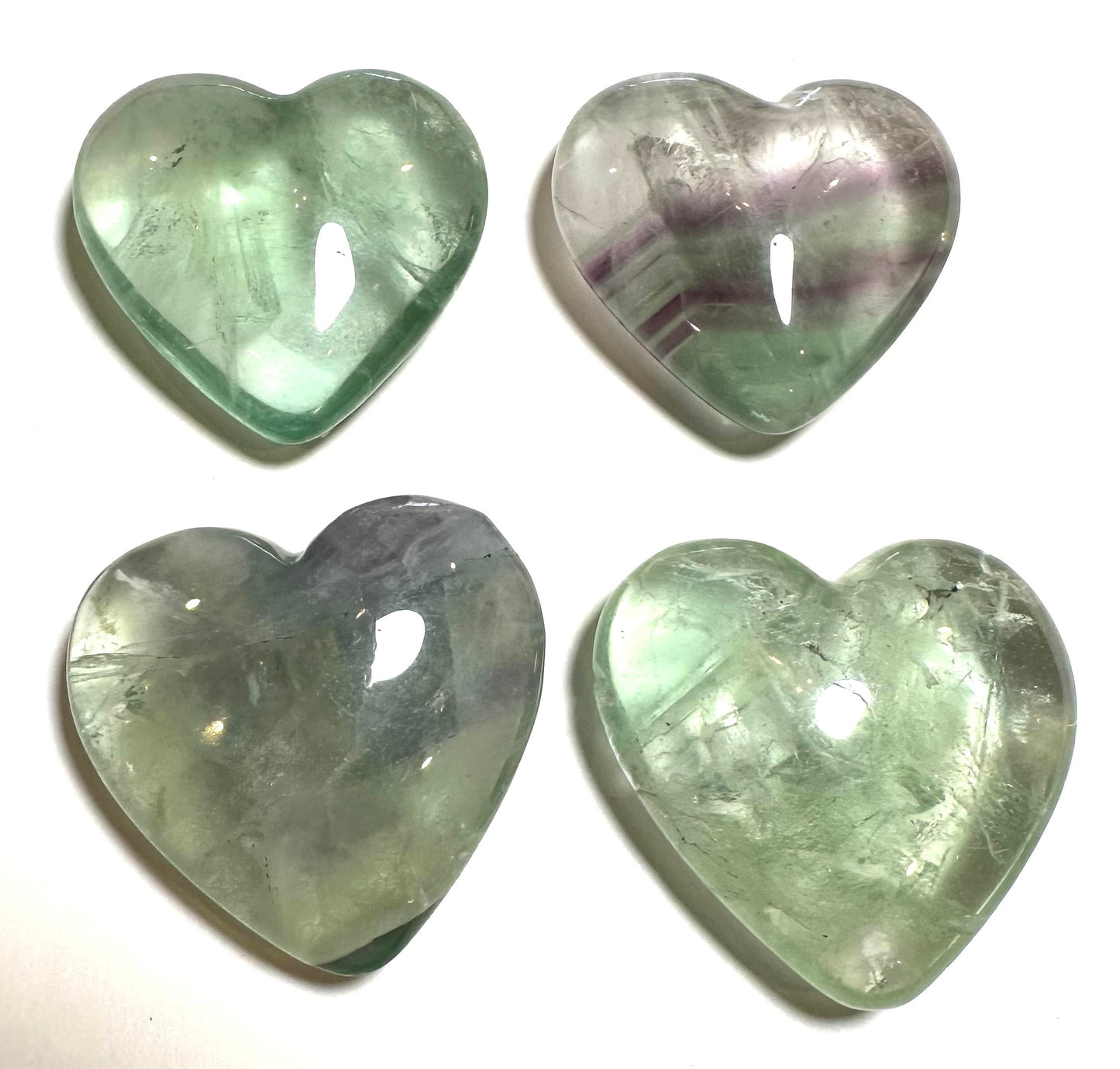 Green Fluorite Pocket Palm Heart UV Fluorescent Crystal Heart 1.75 Inch Intuitive Pick #NC7958