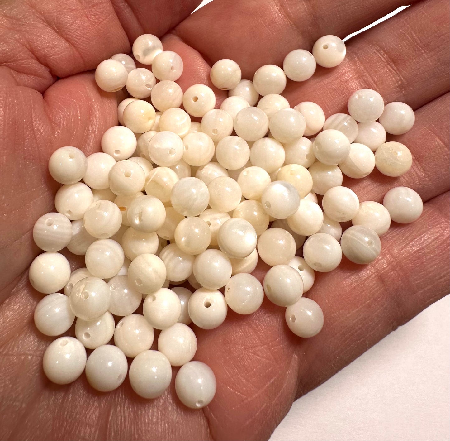 Vintage Japanese Dobu Shell Round Beads 6mm 200 Piece Lot #VB101