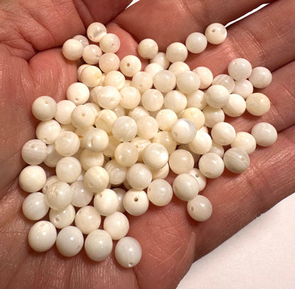 Vintage Japanese Dobu Shell Round Beads 6mm 200 Piece Lot #VB101