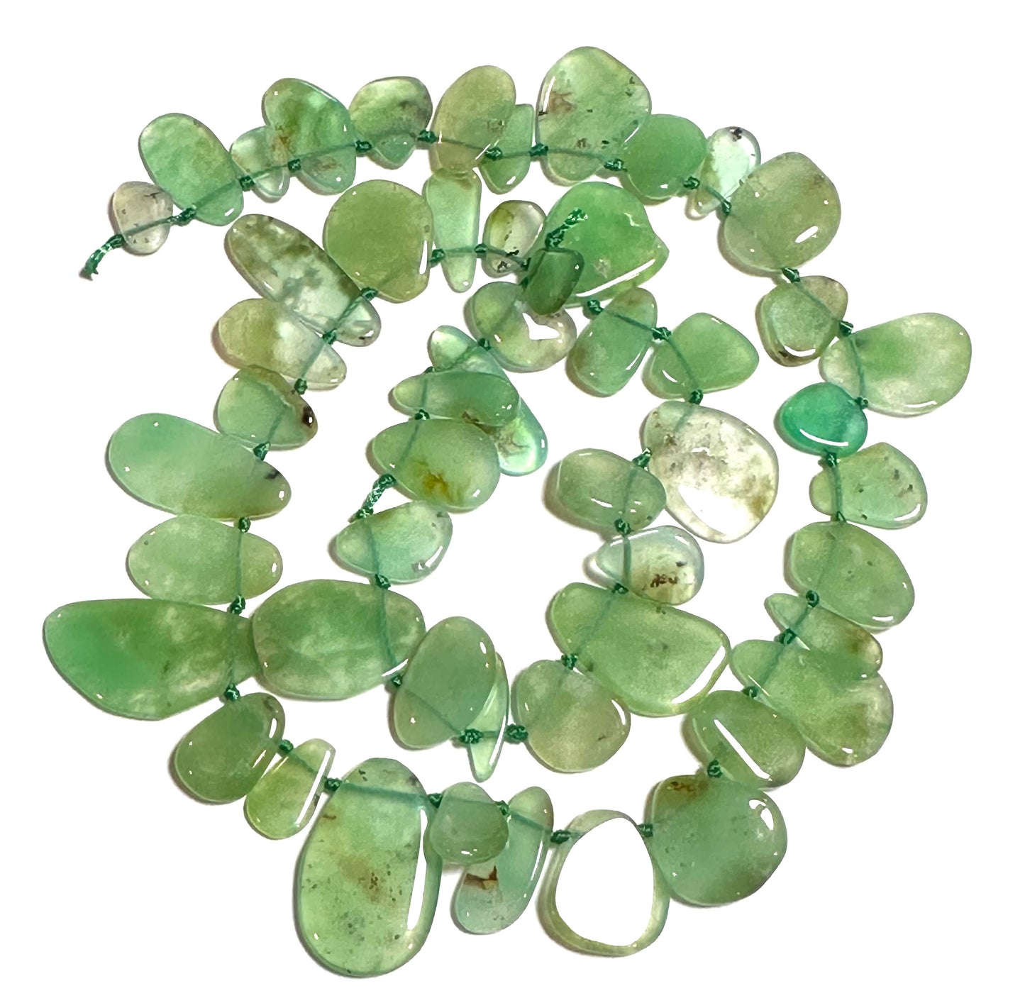 Natural Chrysoprase Freeform Teardrop Slab Beads 10 to 35mm #SP7930