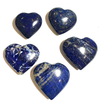 Natural Lapis Lazuli Heart Palm Stone from the Himalayas 1.25–1.5 Inch Intuitively Chosen #NC7959