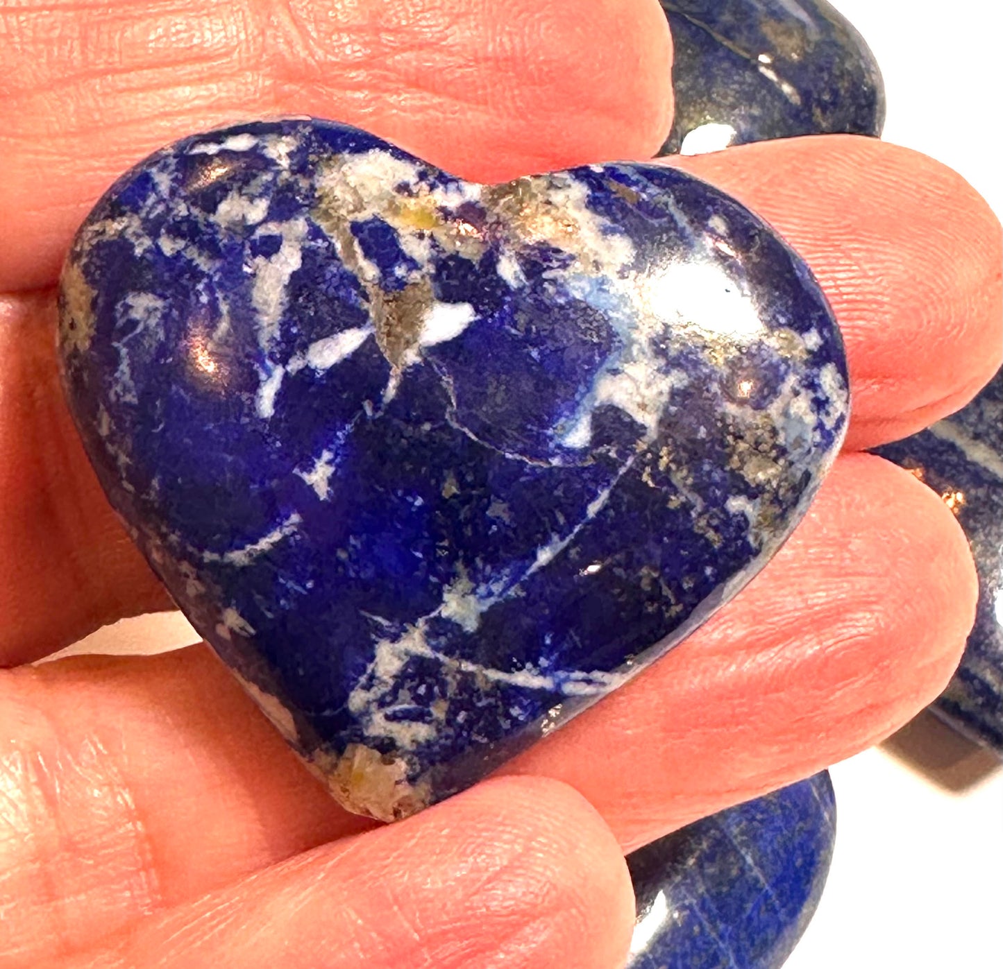 Natural Lapis Lazuli Heart Palm Stone from the Himalayas 1.25–1.5 Inch Intuitively Chosen #NC7959
