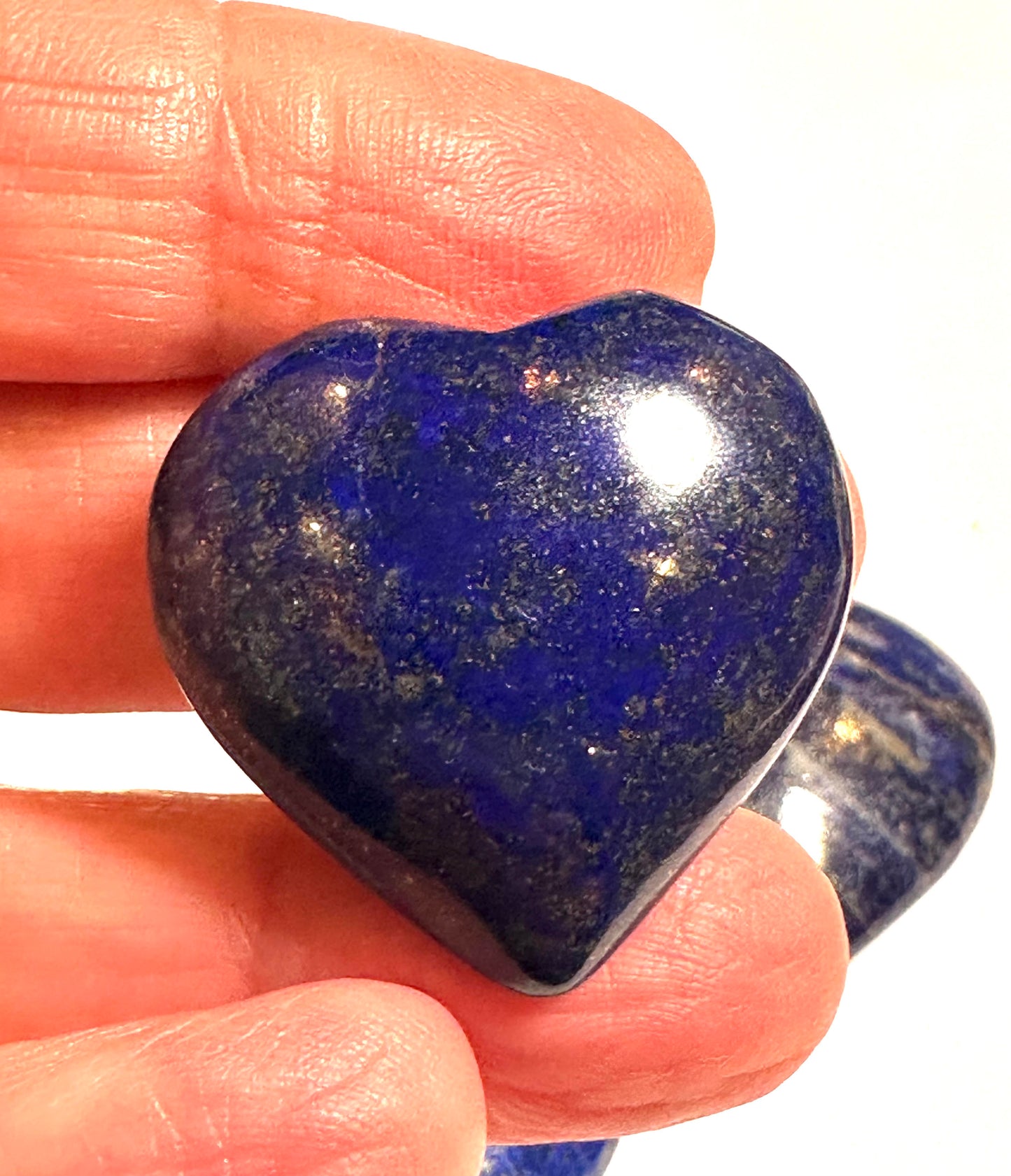 Natural Lapis Lazuli Heart Palm Stone from the Himalayas 1.25–1.5 Inch Intuitively Chosen #NC7959