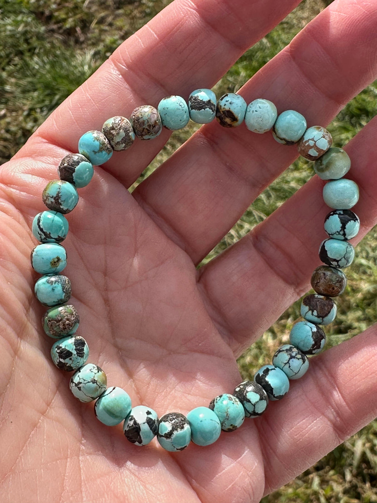 Hubei Turquoise One of a Kind Mala Bracelet 7mm MALA26