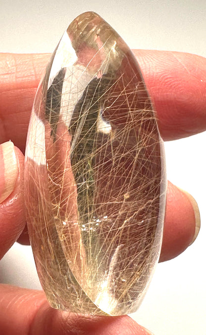 Collector Grade Champagne Smoky Quartz Golden Rutile Freeform Master Carved by Ney #NC7951