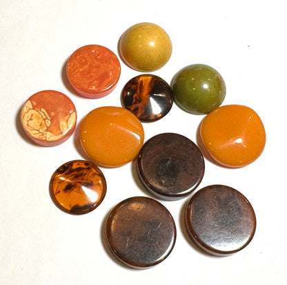 Authentic Vintage Bakelite Discs & Cabochons Mixed Lot #BAKE552