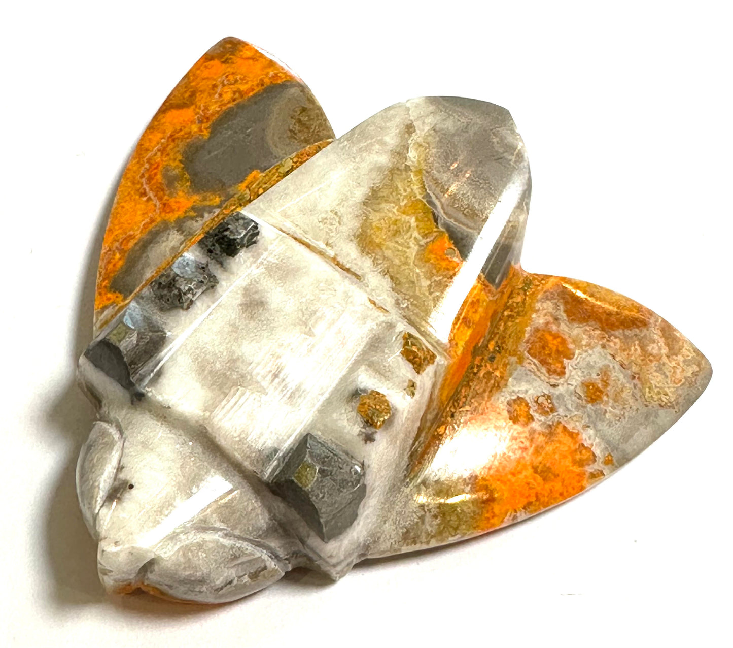 One of a Kind Hand Carved Bumblebee Jasper Bee 2¼ x 2⅛ Inches #NC7698