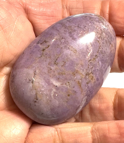 Lavender Jade Palm Stone, One-of-a-Kind Natural Purple Jade Polished Worry Stone, 2.25 Inches #NC8005