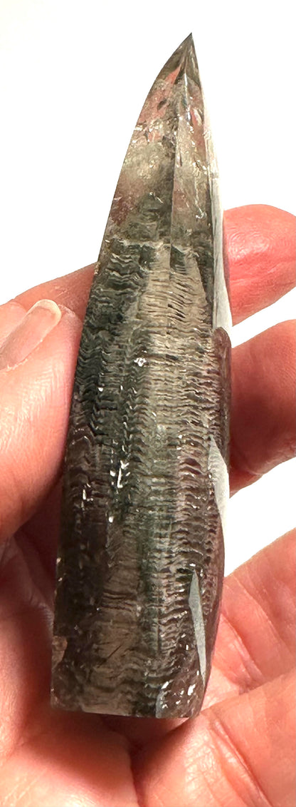 Collector Grade Lodolite Quartz Flame Master Carved by Ney with Thousand Layer Chimney 3.5" - #NC7950