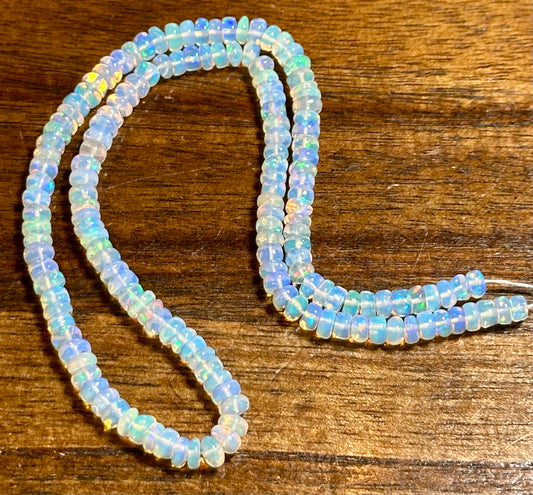 Welo Ethiopian Opal Rondelle Beads Graduated 4.5–5.5mm #SP8011