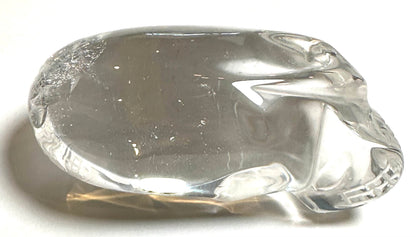 Master carved Lemurian quartz elongated skull by Vanderlei Barreto from Brazil #NC7933