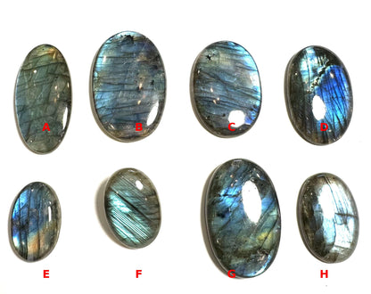 Blue Flash Labradorite Oval Cabochons | SP7360 (A–H)