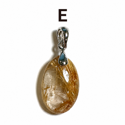 A+ Quality Golden Rutilated Quartz Pendants • Brazil - SP7816A–F