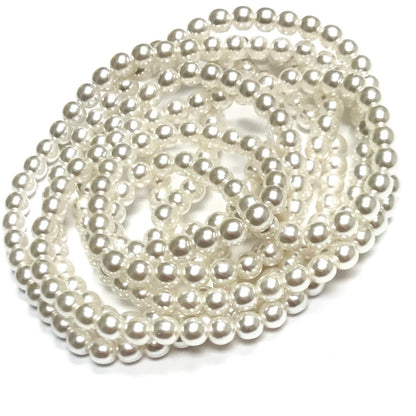 Lustrous Cream White 6mm Faux Pearl Beads