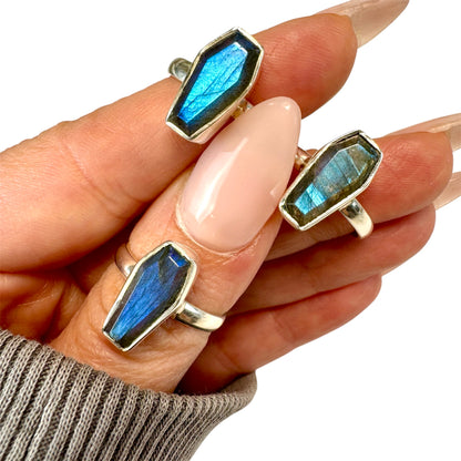 Labradorite Coffin Ring-SP7660
