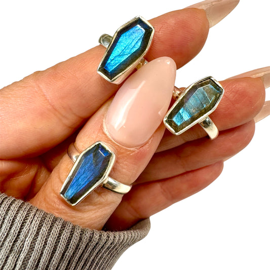Labradorite Coffin Ring-SP7660