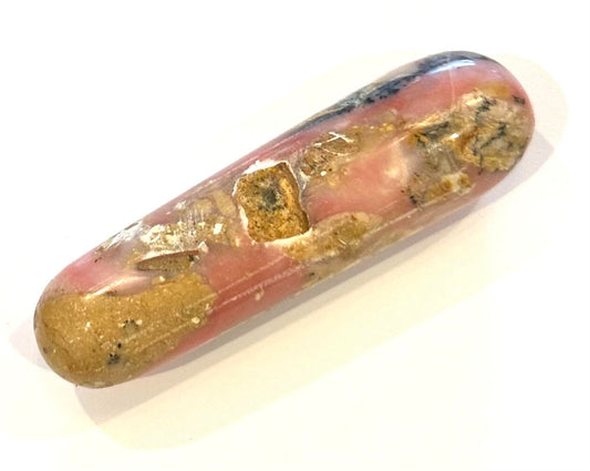 Pink Peruvian Opal Massage Wand with Dendritic Inclusions – 4½"  #SP7908