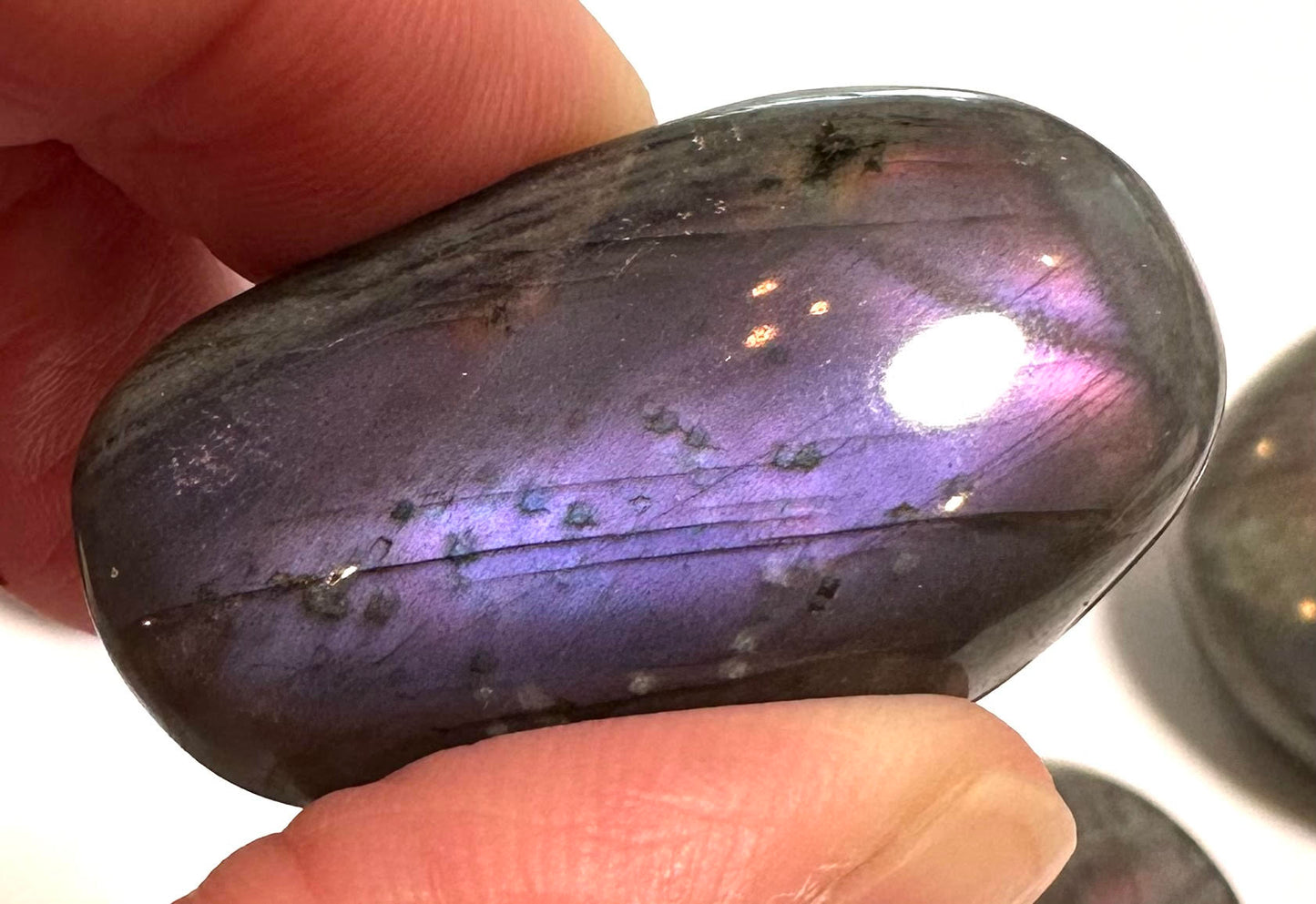 Rare Purple Labradorite Pocket Palm Stone – Choose Your Stone | SP7907